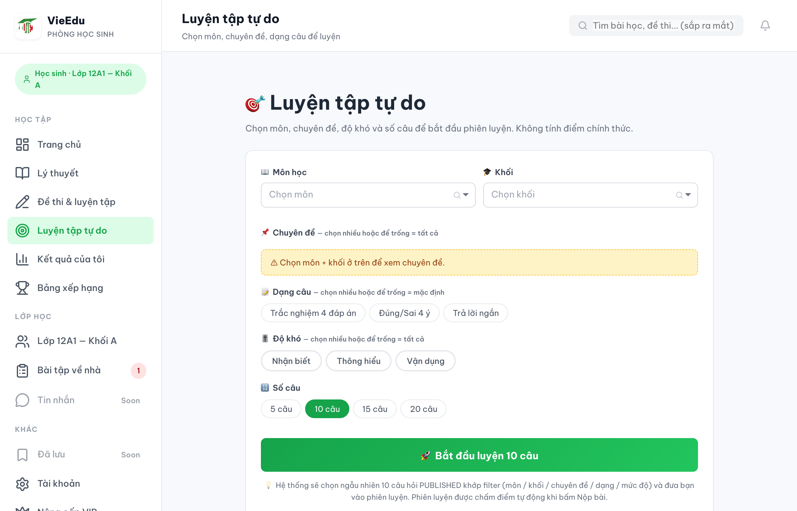 Luyện tập tự do